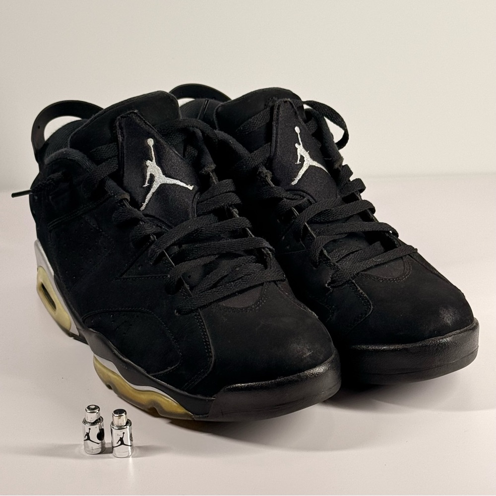Air Jordan 6 Low Chrome Black Metallic Silver Men's Size 12 - 304401-003 - Picture 8 of 12